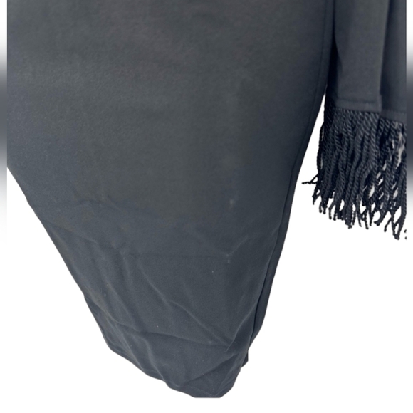 Nookie Iris Black Fringe Long Sleeve Midi Dress NWT Small - Picture 7 of 11